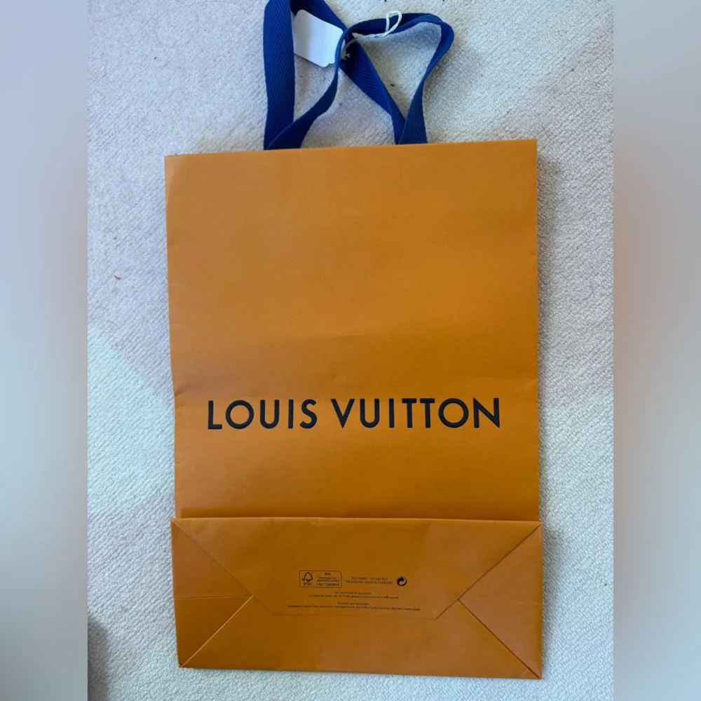 Bundle Louis Vuitton Shopping Bags Large + Small Orange LV Gift Bags Set